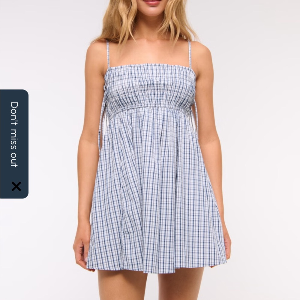 Abercrombie & Fitch Blue Checkered Mini Dress